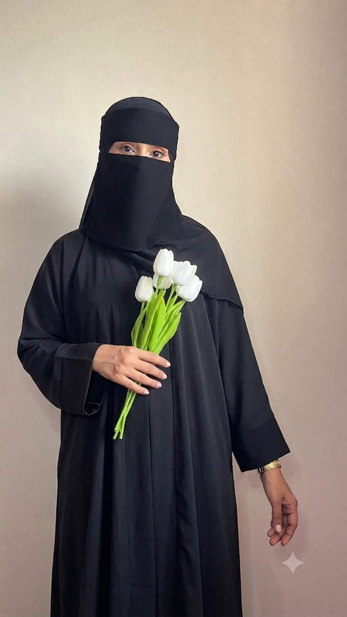 Plain basic kimono abaya - Dubai imported fabric | Front close daily wear