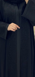 Heavy Qureshiya Stone Work Abaya | Front Open Dubai Fabric Abaya | Premium Party Wear